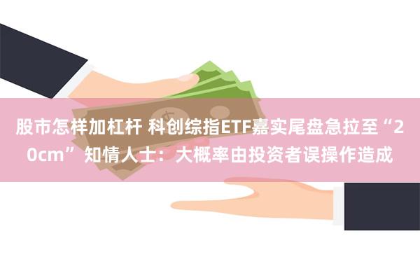 股市怎样加杠杆 科创综指ETF嘉实尾盘急拉至“20cm” 知情人士：大概率由投资者误操作造成