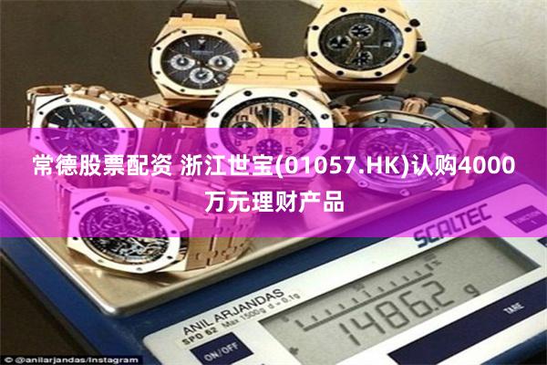 常德股票配资 浙江世宝(01057.HK)认购4000万元理财产品