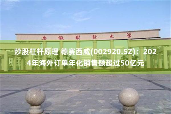 炒股杠杆原理 德赛西威(002920.SZ):2024年海外订单年化销售额超过50亿元