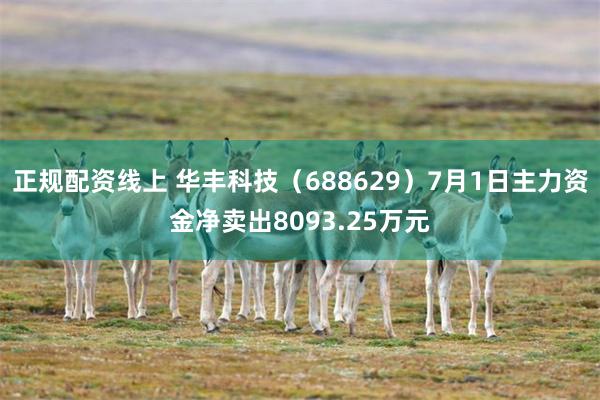 正规配资线上 华丰科技（688629）7月1日主力资金净卖出8093.25万元