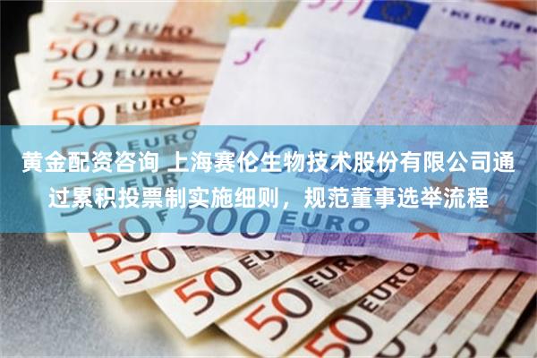 黄金配资咨询 上海赛伦生物技术股份有限公司通过累积投票制实施细则，规范董事选举流程