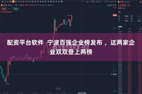 配资平台软件  宁波百强企业榜发布 ，这两家企业双双登上两榜
