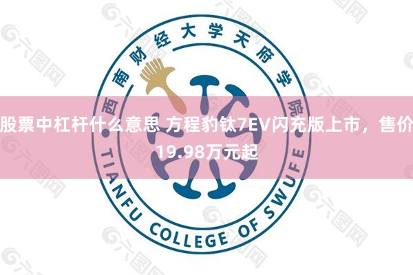 股票中杠杆什么意思 方程豹钛7EV闪充版上市，售价19.98万元起