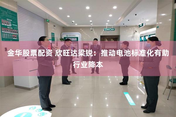 金华股票配资 欣旺达梁锐：推动电池标准化有助行业降本