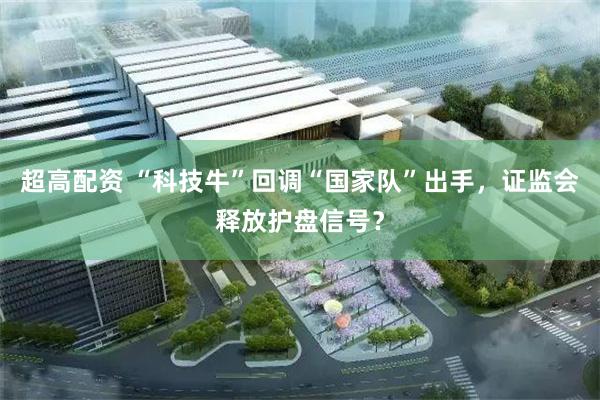 超高配资 “科技牛”回调“国家队”出手，证监会释放护盘信号？