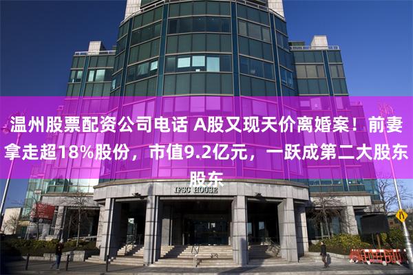 温州股票配资公司电话 A股又现天价离婚案！前妻拿走超18%股份，市值9.2亿元，一跃成第二大股东