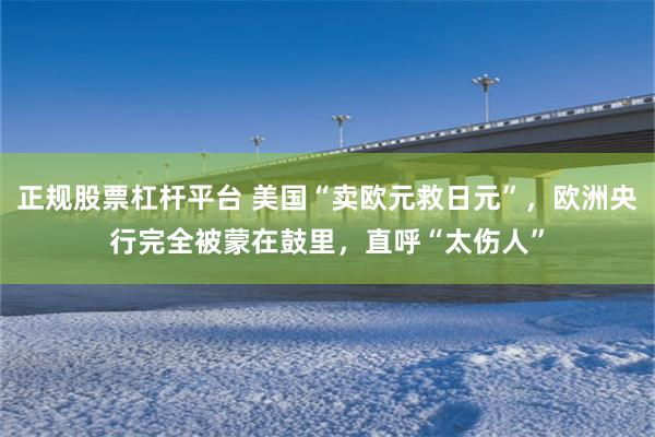 正规股票杠杆平台 美国“卖欧元救日元”,欧洲央行完全被蒙在鼓里,直呼“太伤人”