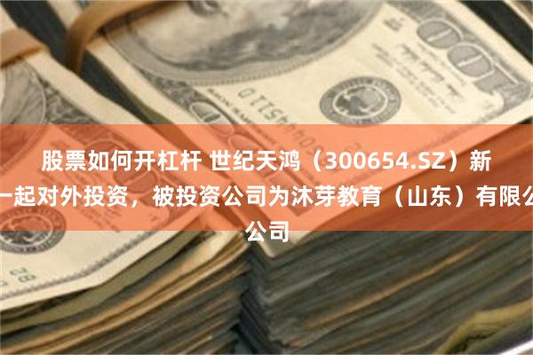 股票如何开杠杆 世纪天鸿（300654.SZ）新增一起对外投资，被投资公司为沐芽教育（山东）有限公司