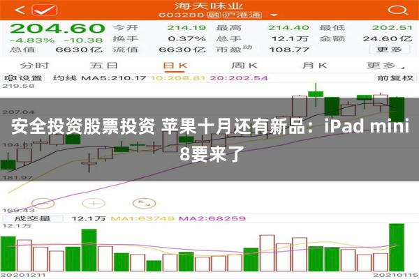 安全投资股票投资 苹果十月还有新品:iPad mini 8要来了